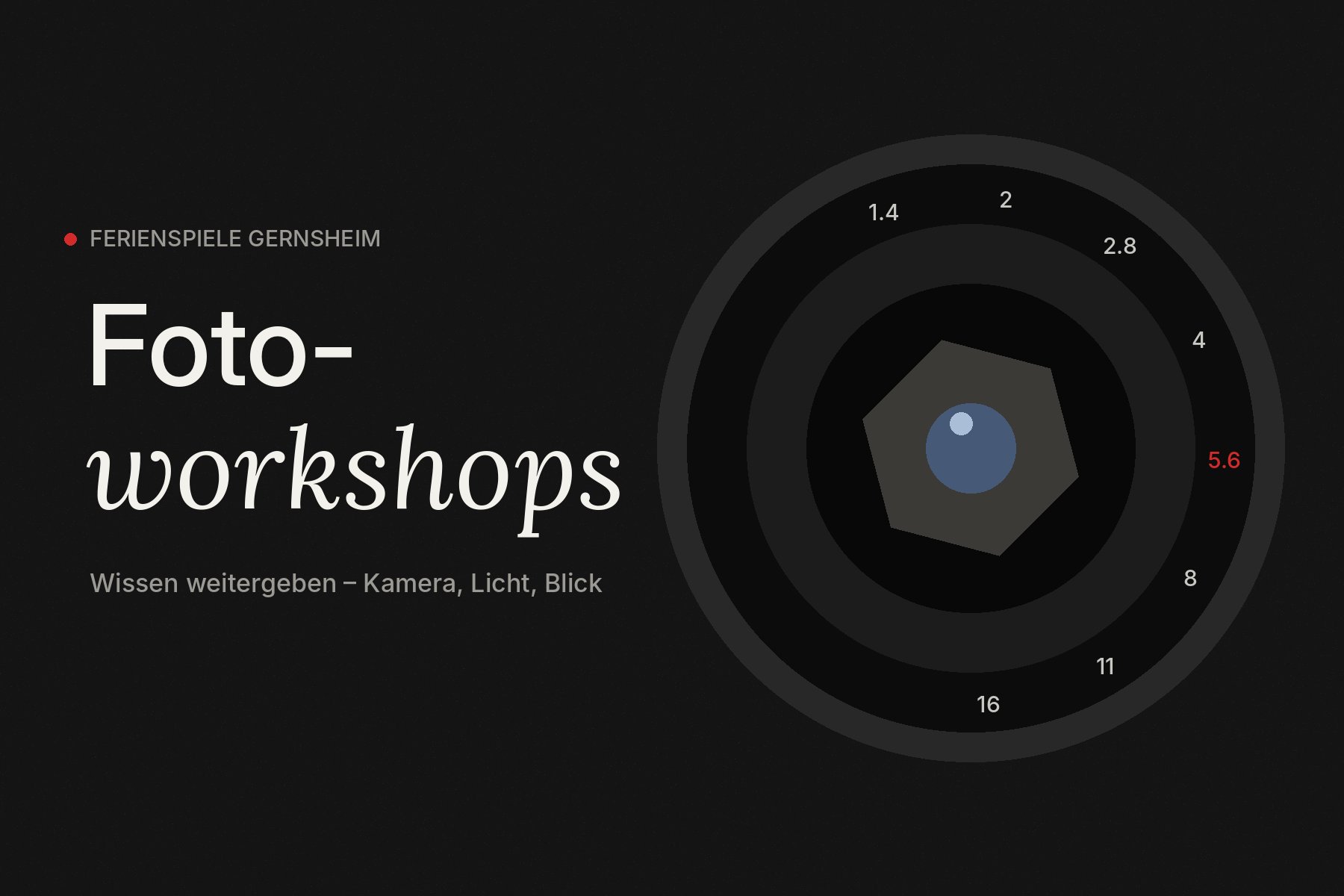 Grafik: Fotoworkshops bei den Ferienspielen Gernsheim